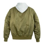 Top Gun® Ma-1 Nylon Bomber Jacket W/ Removable Hood // Olive (2XL)