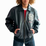 Top Gun® Men's Medusa Leather Jacket // Black (5XL)