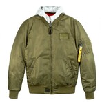 Top Gun® Ma-1 Nylon Bomber Jacket W/ Removable Hood // Olive (2XL)