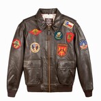 Top Gun® Official Signature Series Leather Jacket // Brown (3XL)