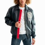 Top Gun® Men's Medusa Leather Jacket // Black (5XL)