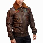 Top Gun® Super Vintage Official Signature Series Leather Jacket // Brown (3XL)