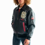 Top Gun® Men's Medusa Leather Jacket // Black (5XL)