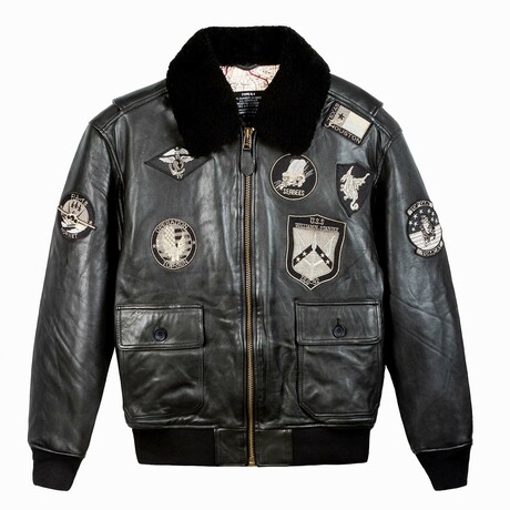 Top Gun® Official Signature Series Leather Jacket // Black (S)