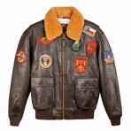 Top Gun® Official Signature Series Leather Jacket // Brown (3XL)