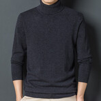 Turtleneck Solid Sweater // Dark Grey (S)