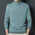 Turtleneck Solid Sweater // Light Blue (XS)
