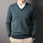 V-Neck Sweater // Green (XS)