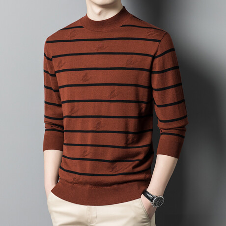 Crewneck Striped Sweater // Red (XS)