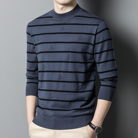 Crewneck Striped Sweater // Blue (XS)
