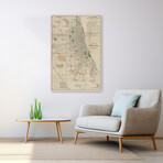 Chicago 1889 Map Canvas Art Print by Wild Apple Portfolio (16"H x 24"W x 1.5"D)