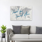 World Map Collage Travel Canvas Art Print by Sue Schlabach (16"H x 24"W x 1.5"D)