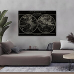 Map of the World Black Canvas Art Print by Sue Schlabach (16"H x 24"W x 1.5"D)