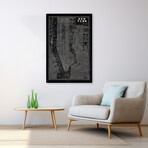 Blueprint Map New York Canvas Art Print by Sue Schlabach (16"H x 24"W x 1.5"D)