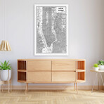 Inverted New York Map Canvas Art Print by Sue Schlabach (16"H x 24"W x 1.5"D)