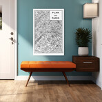 Inverted Paris Map Canvas Art Print by Sue Schlabach (16"H x 24"W x 1.5"D)