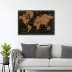 World Map Industrial Canvas Art Print by Sue Schlabach (16"H x 24"W x 1.5"D)