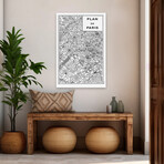 Inverted Paris Map Canvas Art Print by Sue Schlabach (16"H x 24"W x 1.5"D)