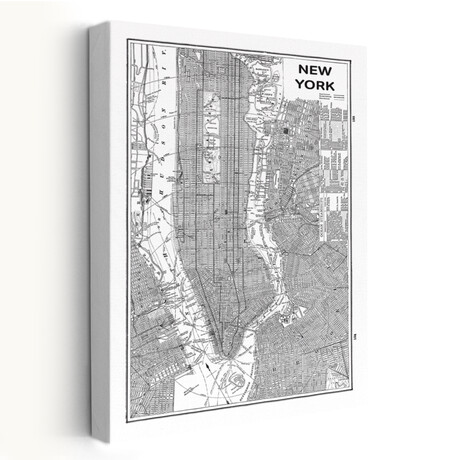 Inverted New York Map Canvas Art Print  by Sue Schlabach (16"H x 24"W x 1.5"D)