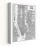 Inverted New York Map Canvas Art Print by Sue Schlabach (16"H x 24"W x 1.5"D)