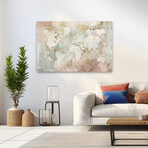 Blushing World Map Canvas Art Print by Roozbeh (16"H x 24"W x 1.5"D)