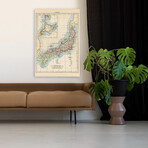 Map of Japan Canvas Art Print by Wild Apple Portfolio (16"H x 24"W x 1.5"D)