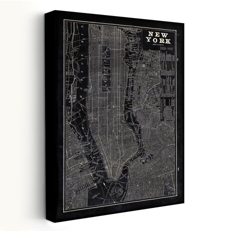 Blueprint Map New York Canvas Art Print  by Sue Schlabach (16"H x 24"W x 1.5"D)