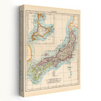 Map of Japan Canvas Art Print by Wild Apple Portfolio (16"H x 24"W x 1.5"D)