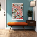 Vintage Florida Botanical Map Canvas Art Print by Wild Apple Portfolio (16"H x 24"W x 1.5"D)