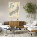 Map of Japan Canvas Art Print by Wild Apple Portfolio (16"H x 24"W x 1.5"D)