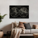 Map of the World Black Canvas Art Print by Sue Schlabach (16"H x 24"W x 1.5"D)