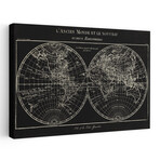 Map of the World Black Canvas Art Print by Sue Schlabach (16"H x 24"W x 1.5"D)