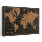 World Map Industrial Canvas Art Print by Sue Schlabach (16"H x 24"W x 1.5"D)