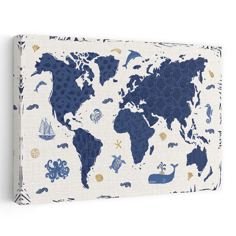 Primitive Sea II Canvas Art Print  by Daphne Brissonnet (16"H x 24"W x 1.5"D)