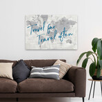 World Map Collage Travel Canvas Art Print by Sue Schlabach (16"H x 24"W x 1.5"D)