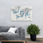 World Map Collage Travel Canvas Art Print by Sue Schlabach (16"H x 24"W x 1.5"D)