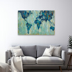 Map of the World Canvas Art Print by Silvia Vassileva (16"H x 24"W x 1.5"D)