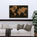 World Map Industrial Canvas Art Print by Sue Schlabach (16"H x 24"W x 1.5"D)