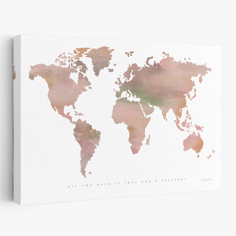 Passport to the World Canvas Art Print  by Mercedes Lopez Charro (16"H x 24"W x 1.5"D)