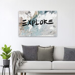 Explore Neutral World Map Canvas Art Print by Kent Youngstrom (16"H x 24"W x 1.5"D)