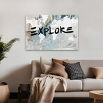 Explore Neutral World Map Canvas Art Print by Kent Youngstrom (16"H x 24"W x 1.5"D)