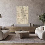 Chicago 1889 Map Canvas Art Print by Wild Apple Portfolio (16"H x 24"W x 1.5"D)