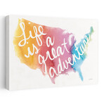 Watercolor USA Canvas Art Print by Mike Schick (16"H x 24"W x 1.5"D)