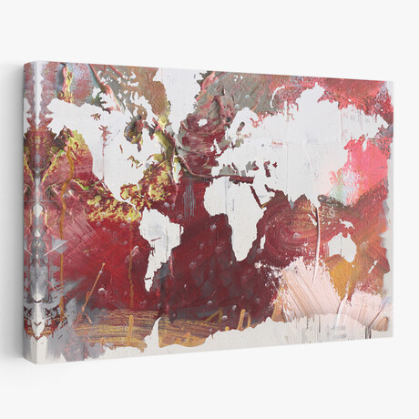 Earthen Map of the World Canvas Art Print  by Kent Youngstrom (16"H x 24"W x 1.5"D)