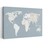 Calm World Map Canvas Art Print by Moira Hershey (16"H x 24"W x 1.5"D)
