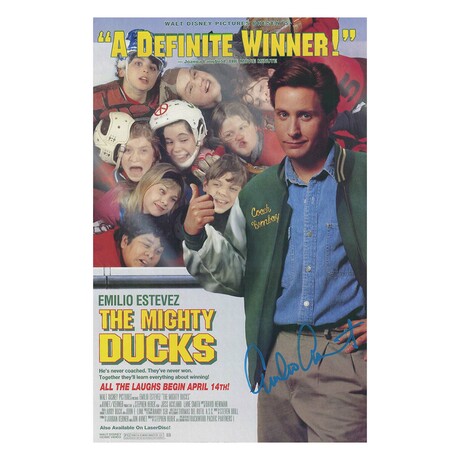 Emilio Estevez // Signed 'The Mighty Ducks' Movie Poster