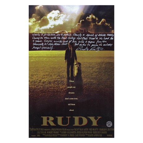 Rudy Ruettiger // Signed 'Rudy' Movie Poster w/Full Quote