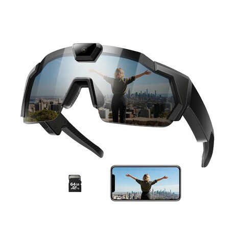 Smart Camera Glasses for Action Sports // Black