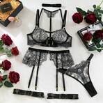 Enchanting Lace Harness 5 Piece Set // Black (M)