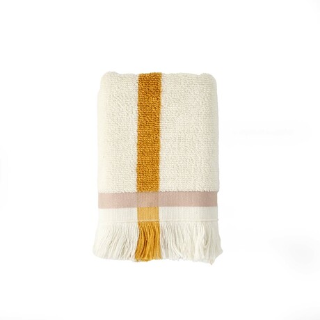 Ella Striped Cotton Washcloth // Set of 4 (Mustard)